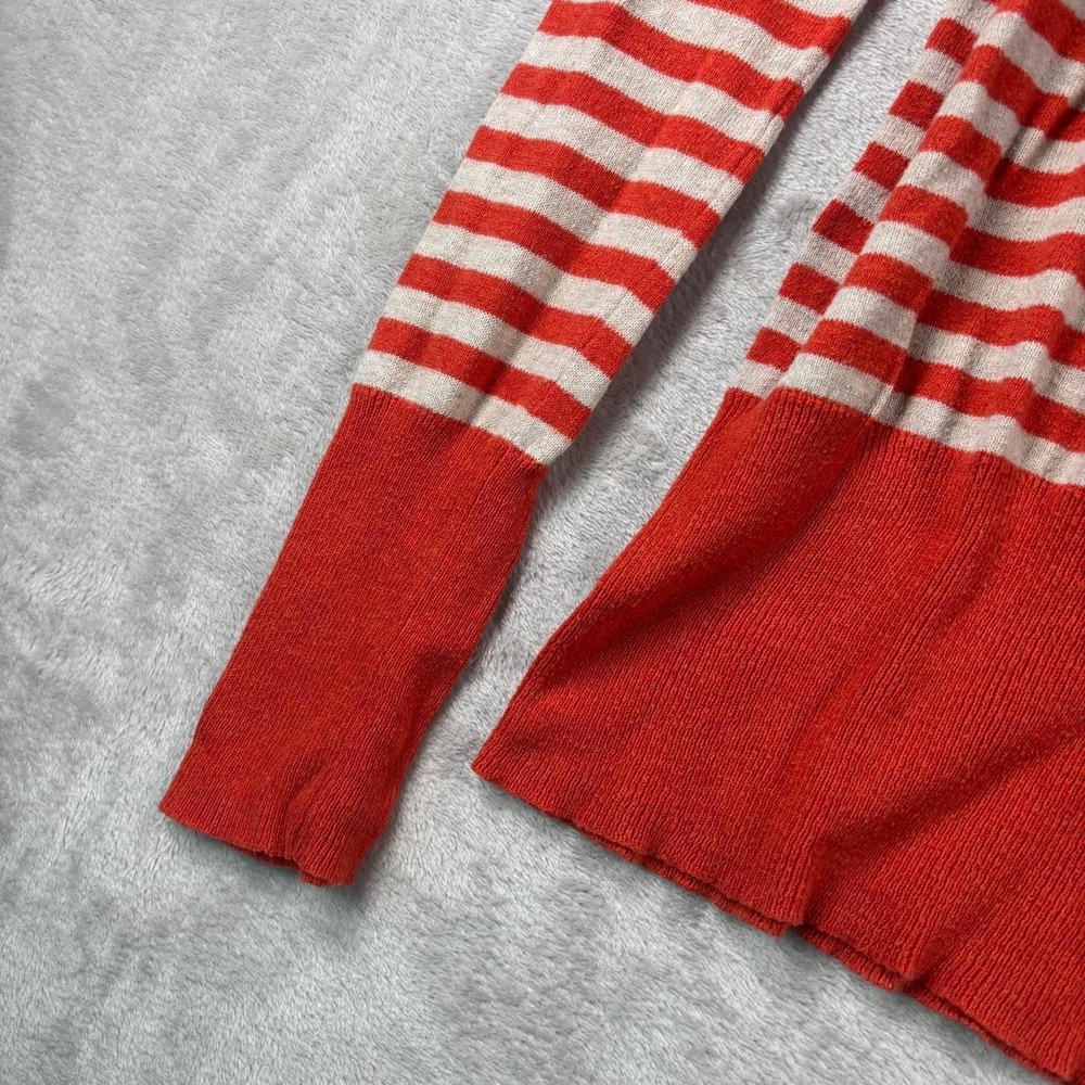 Gap orange and cream striped sweater size M - Picture 2 of 7